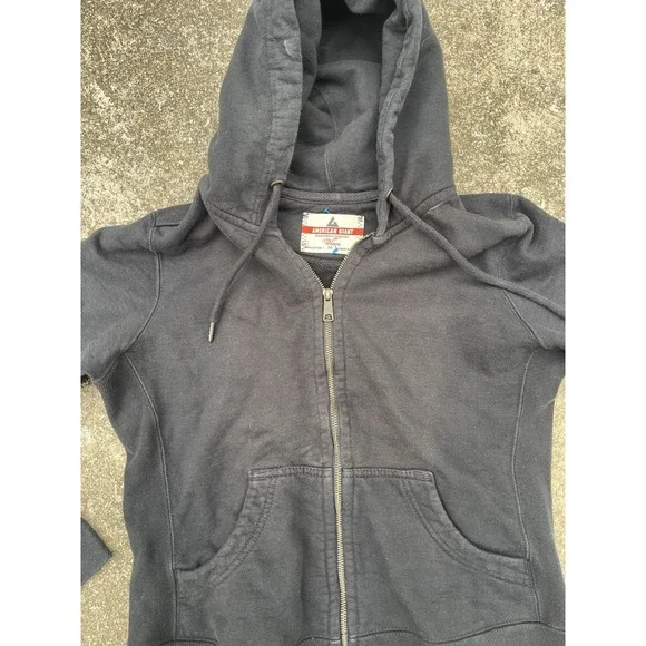 Vintage Women's American Giant Hoodie Made In USA Medium Full Zip Fade - Picture 4 of 7